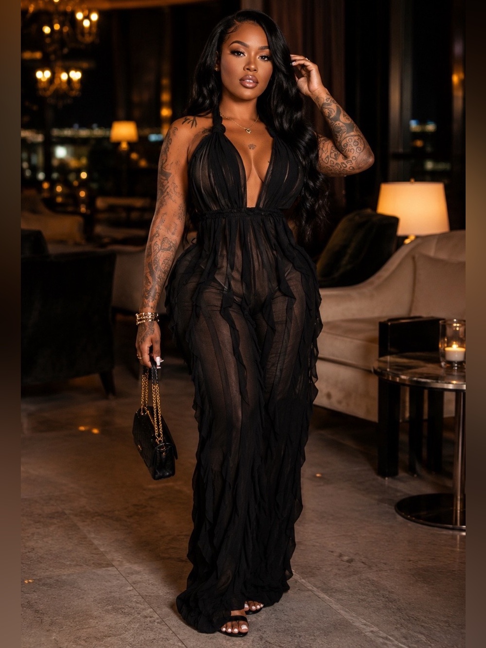 All Ruffled Up Baddie Jumpsuit